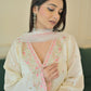 Antara Asthana in Moghra - Ivory White Chanderi Embroidered Suit Set.