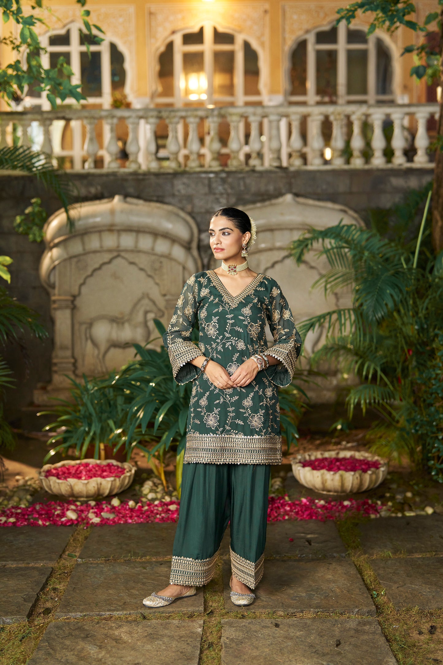 NAINA - Green Organza Farsi Salwar Set