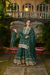 Amita Singh (@amitasinghh) VANI - Green Organza Sharara Set