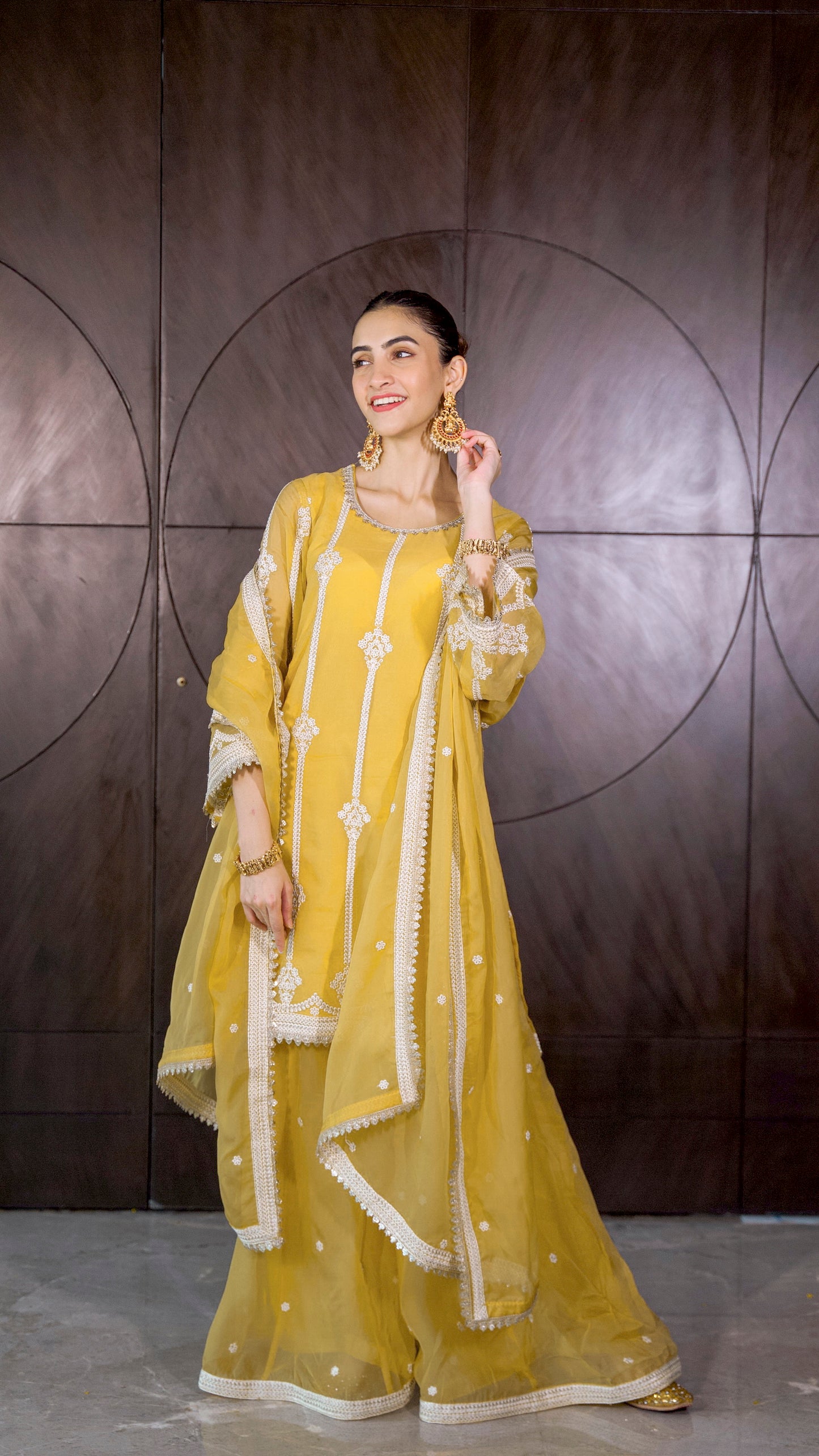 Shreya Lakhani in Nazneen - Yellow Organza Sharara Set