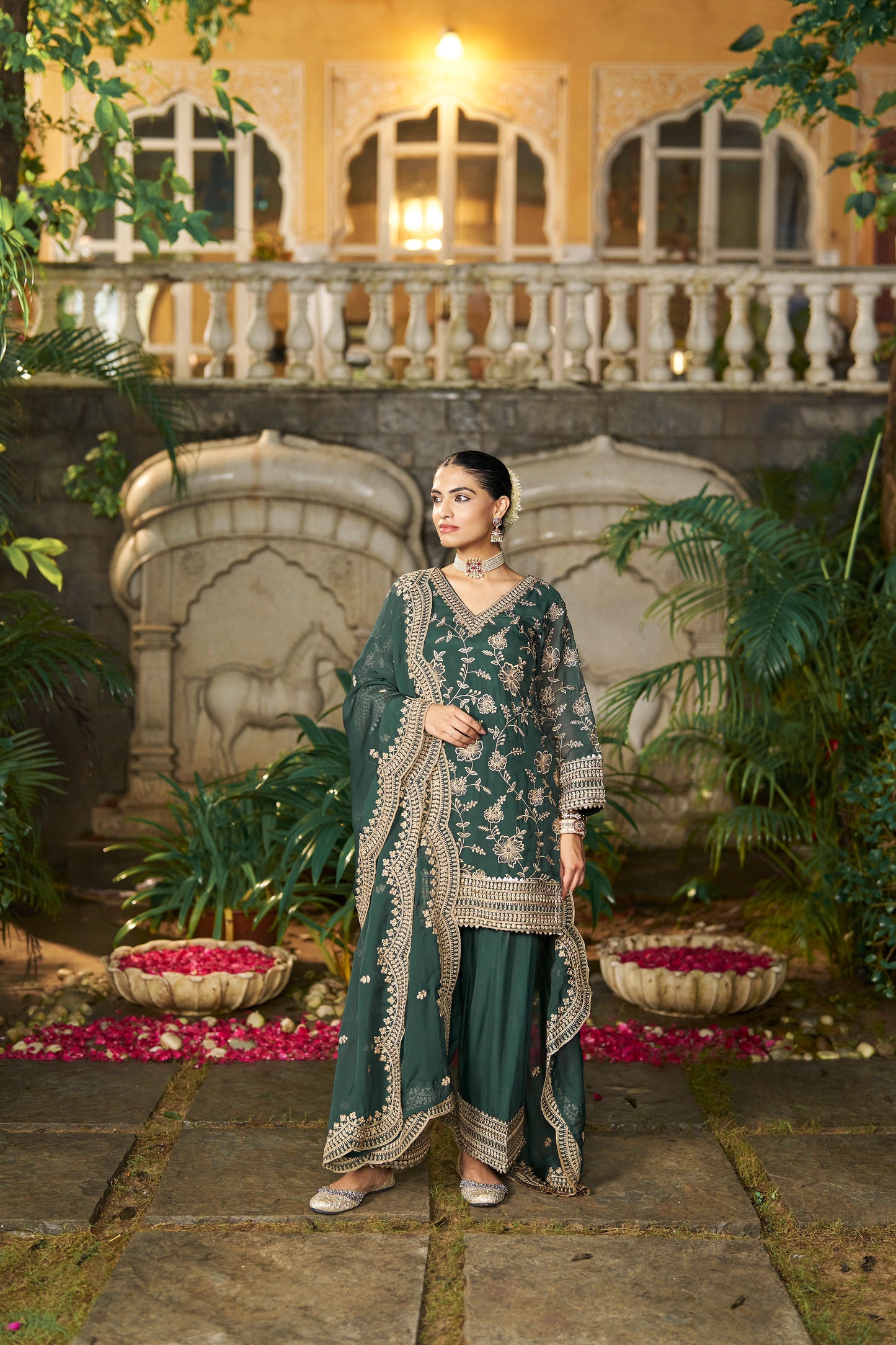 NAINA - Green Organza Farsi Salwar Set