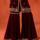 DHUN - Velvet Maroon Sharara Set