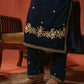 ROOHI - Velvet Blue Straight Suit Set