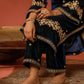 ROOHI - Velvet Blue Straight Suit Set