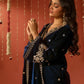 ROOHI - Velvet Blue Straight Suit Set