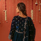 SUR - Velvet Blue Anarkali Set