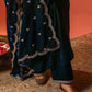 SUR - Velvet Blue Anarkali Set