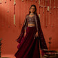 THUMRI - Velvet Maroon Lehenga Set