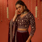 THUMRI - Velvet Maroon Lehenga Set