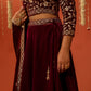 THUMRI - Velvet Maroon Lehenga Set