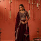 THUMRI - Velvet Maroon Lehenga Set