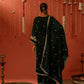 GOONJ - Velvet Green Straight Suit Set.