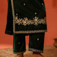 GOONJ - Velvet Green Straight Suit Set.