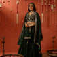 MANTARA - Velvet Green Lehenga Set