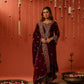 SAAZ - Velvet Maroon Straight Suit Set.