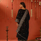 RAAG - Velvet Black Straight Suit Set