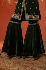 Komal Kapoor Grover in TARANA - Velvet Green Sharara Set