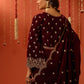 Sonam C Chhabra in ANTARA - Velvet Maroon Anarkali Set