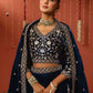 ALAAP - Velvet Blue Lehenga Set