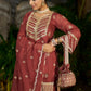 SIYAH - Rust Organza Sharara Set