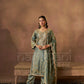 HAYA - Sage Blue Tissue-Organza Suit Set