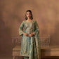 HAYA - Sage Blue Tissue-Organza Suit Set