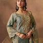 HAYA - Sage Blue Tissue-Organza Suit Set