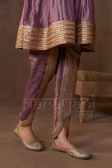 ZAREEN - Antique Mauve Tissue-Organza Anarkali Set.