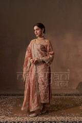 NOORIN - Rustic Orange Tissue-Organza Suit Set