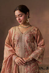 NOORIN - Rustic Orange Tissue-Organza Suit Set