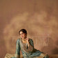 ZIA - Sage Blue Tissue-Organza Anarkali Set