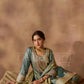 ZIA - Sage Blue Tissue-Organza Anarkali Set