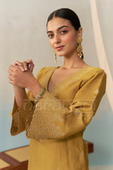 Sana Makbul (@divasana) SERA - Mustard Gold Chanderi Suit Set