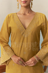Sana Makbul (@divasana) SERA - Mustard Gold Chanderi Suit Set