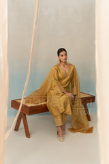 Sana Makbul (@divasana) SERA - Mustard Gold Chanderi Suit Set