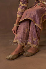 SABA - Antique Mauve Tissue-Organza Suit Set