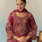ZIVA - Burgundy Chanderi Suit Set