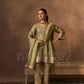 ITRA - Olive Green Tissue-Organza Anarkali Set