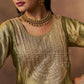 ITRA - Olive Green Tissue-Organza Anarkali Set