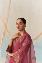 ALIA - Burgundy Chanderi Suit Set
