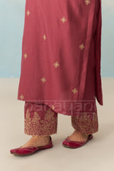 ALIA - Burgundy Chanderi Suit Set