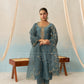 FARHIA - Teal Blue Chanderi Suit Set