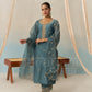FARHIA - Teal Blue Chanderi Suit Set