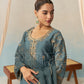 FARHIA - Teal Blue Chanderi Suit Set