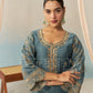 FARHIA - Teal Blue Chanderi Suit Set