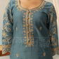 FARHIA - Teal Blue Chanderi Suit Set