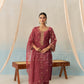 HUSNA - Burgundy Chanderi Suit Set