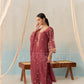 HUSNA - Burgundy Chanderi Suit Set
