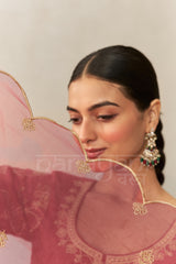 HUSNA - Burgundy Chanderi Suit Set