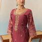 HUSNA - Burgundy Chanderi Suit Set
